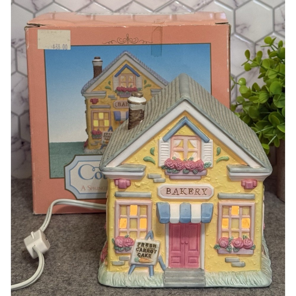 Cottontail Lane EASTER Lighted Bakery Midwest of Cannon Falls Bunny Cottages